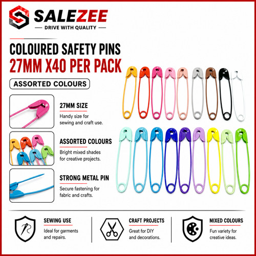 Coloured safety pins - coloured,