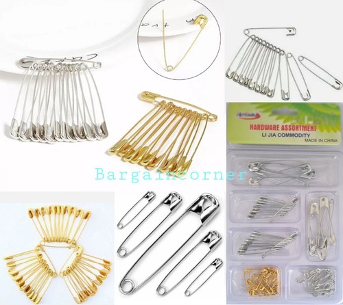 Safety pins silver gold brooch - safety,