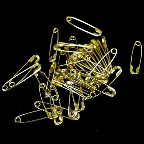 Small safety pins gold - gold, 19mm