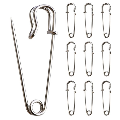 Silver safety pins extra large - silver,