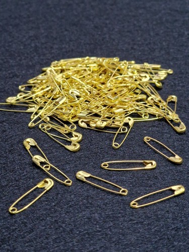 Mini safety pins golden - golden, /