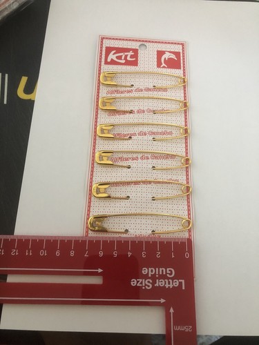 Jumbo gold safety pins extra - gold,