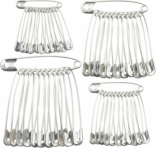 Safety pins silver sizes - safety, 4