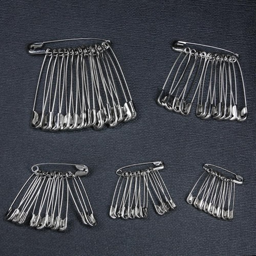 Silver metal safety pins - 50,