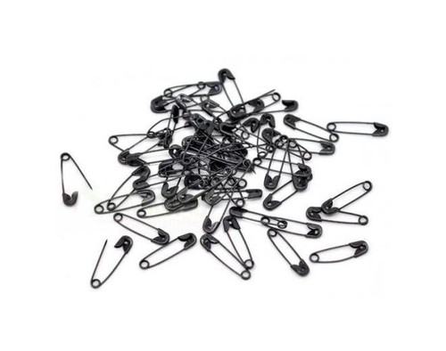 Black colour safety pins - 50,