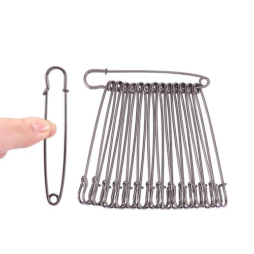 Gunmetal safety pins large - gunmetal,